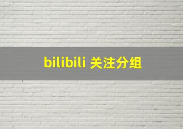 bilibili 关注分组